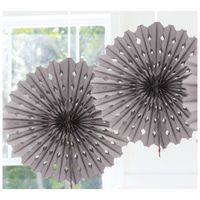 Decoratie waaier zilver 45 cm - thumbnail