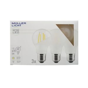 Müller-Licht 400289 LED-lamp Energielabel E (A - G) E27 Peer 4 W = 40 W Warmwit 3 stuk(s)