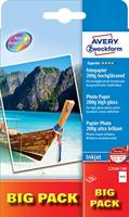 AVERY Zweckform C2549-100 Superior Inkjet fotopapier (100 vellen, 200 g/m², DIN A6-papier, eenzijdig gecoat, hoogglanzend, uitstekende kleurglans, inkjetprinter, direct droog)