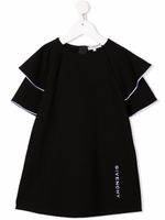 Givenchy Kids robe volantée à logo brodé - Noir - thumbnail