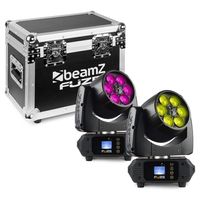 Beamz 2x Fuze610Z Wash LED movinghead met flightcase