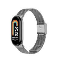 By Qubix - Milanese bandje - Space grey - Compatible met Xiaomi Smart Band 8 & 9 - Compatible Xiaomi bandje