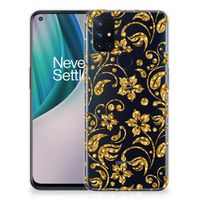 OnePlus Nord N10 5G TPU Case Gouden Bloemen - thumbnail