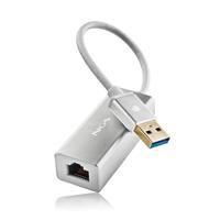 NGS Hacker 3.0 - USB 3.0 naar RJ45 Ethernet-adapter, tot 1000 Gigabit, Ethernet LAN compatibel met Mac OS, Windows Laptop PC 7/8/10, XP, Linux, aluminium behuizing, compact, kabellengte 15 cm