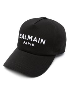 Balmain casquette en coton à logo brodé - Noir