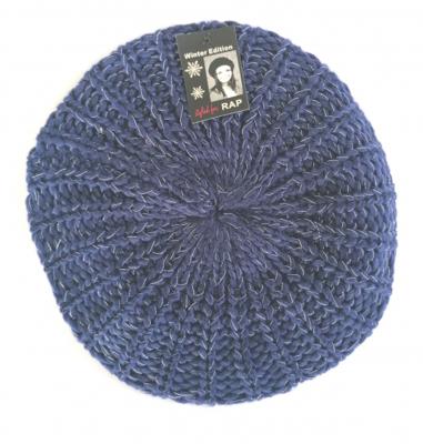Rap Fashion baret France dames wol zilver/marineblauw one size