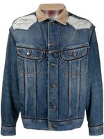 Maison Margiela x Pendleton veste en jean à effet usé - Bleu