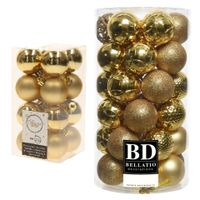 Kerstversiering kunststof kerstballen goud 4-6 cm pakket van 53x stuks - thumbnail