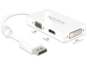 DeLOCK 0.16m DisplayPort/VGA+HDMI+DVI-D 0,16 m VGA (D-Sub)+ HDMI + DVI Wit