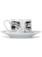 Fornasetti tasse et soucoupe à imprimé graphique - Blanc - thumbnail