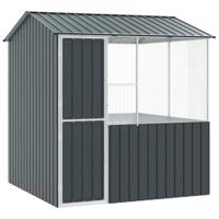 vidaXL Vogelkooi 215x78x200 cm gegalvaniseerd staal antraciet