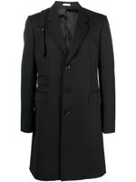 Alexander McQueen manteau en laine à simple boutonnage - Noir