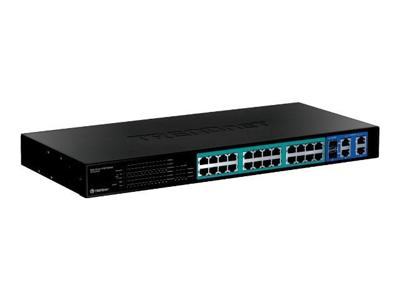 TPE-224WS Web Smart PoE Switch - Switch - Beheerd - 24 x 10/100 (PoE) + 2 x 10/100/1000 - desktop - PoE