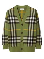 Burberry Kids cardigan en maille fine à motif Vintage Check - Vert - thumbnail