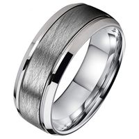 Zilverkleurige wolfraam heren ring Geborsteld Mat en Glans-21mm - thumbnail