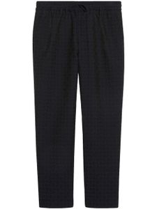 Gucci Horsebit-jacquard drawstring trousers - Bleu