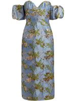 Markarian robe Adelaide à fleurs en jacquard - Bleu