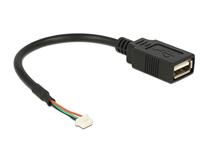 Delock 84834 - USB-kabel (0,15 m, USB A, 2.0, vrouwelijke connector/vrouwelijke connector, 480 Mbit/s, zwart)