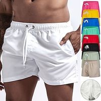 heren zwemshorts zwembroek met mesh voering boardshort sneldrogende bodems ademend rekbaar trekkoord met zakken - zwemmen surfen strand watersporten effen lente zomer Lightinthebox