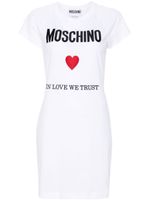 Moschino robe à logo brodé - Blanc