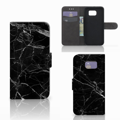 Samsung Galaxy S6 | S6 Duos Bookcase Marmer Zwart - Origineel Cadeau Vader Samsung Galaxy S6 | S6 Duos Bookcase Marmer Zwart - Origineel Cadeau Vader