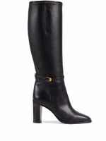 Gucci Gucci print knee-length boots - Noir