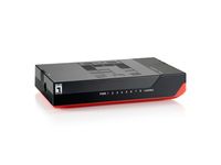 LevelOne GSW-0807 Unmanaged Gigabit Ethernet (10/100/1000) Zwart, Rood