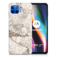 Motorola Moto G 5G Plus TPU Siliconen Hoesje Marmer Beige