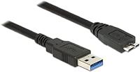 DeLock kabel USB 3.0 type-A-stekker > USB 3.0 type Micro-B-stekker 1, 5 m zwart