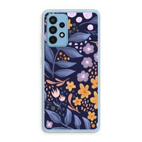 Flowers with blue leaves: Samsung Galaxy A52 Transparant Hoesje - thumbnail