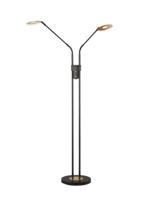 Fischer & Honsel 2-lichts leeslamp Dent zwart met goud 40498