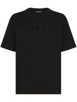 Dolce & Gabbana t-shirt en coton à ornements strassés - Noir