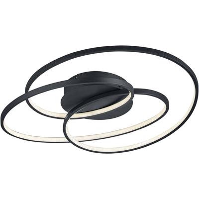 LED Plafondlamp - Trion Gilo - 38W - Warm Wit 3000K - Dimbaar - Rond - Mat Zwart - Aluminium LED Plafondlamp - Trion Gilo - 38W - Warm Wit 3000K - Dimbaar - Rond - Mat Zwart - Aluminium