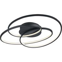LED Plafondlamp - Trion Gilo - 38W - Warm Wit 3000K - Dimbaar - Rond - Mat Zwart - Aluminium