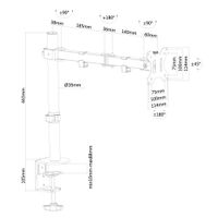 Neomounts FPMA-D550BLACK Monitorarm Zwart - thumbnail