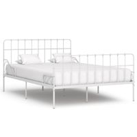 Bedframe met lattenbodem metaal wit 120x200 cm - thumbnail