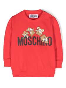 Moschino Kids sweat en coton à logo appliqué - Rouge