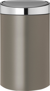 Brabantia Poubelle Touch Bin, 40 litres, Platine avec couvercle en acier inoxydable, Capacité 40 Litres, 72,7 cm x 43,5 cm x 30,2 cm