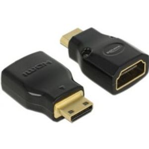 Delock 65665 Adapter High Speed HDMI met Ethernet - HDMI Mini-C male > HDMI-A female 4K zwart