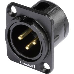 Hicon HI-X3DM-G XLR-connector Flensstekker, contacten recht Aantal polen: 3 Zwart 1 stuk(s)