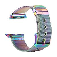 By Qubix - Milanese met gesp bandje - Multicolor - Compatible met Apple Watch 38mm / 40mm / 41mm / 42mm - Compatible Apple watch bandjes