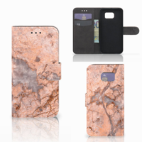 Samsung Galaxy S6 | S6 Duos Bookcase Marmer Oranje