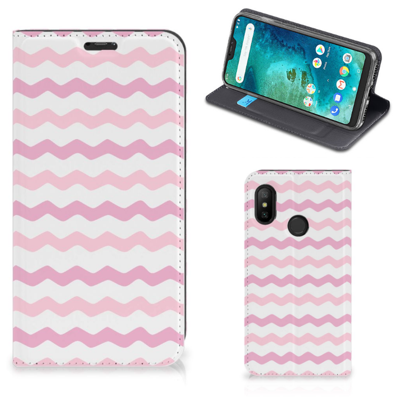 Xiaomi Mi A2 Lite Hoesje met Magneet Waves Roze