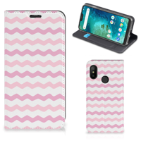 Xiaomi Mi A2 Lite Hoesje met Magneet Waves Roze