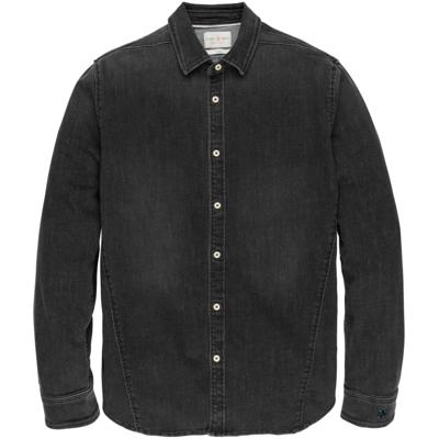 Long sleeve shirt ind black stretc classic blue de