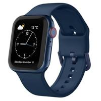 By Qubix - Soft siliconen bandje met gespsluiting - Donkerblauw - Compatible met Apple Watch 38mm / 40mm / 41mm / 42mm - Compatible Apple watch