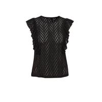 VERO MODA top VMLEAH van gerecycled polyester zwart