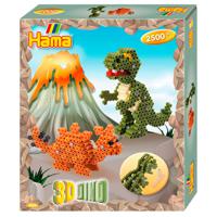 Hama Strijkkralenset 3D Dino, 2500st. - thumbnail