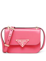 Prada sac à bandoulière Emblème en cuir Saffiano - Rose