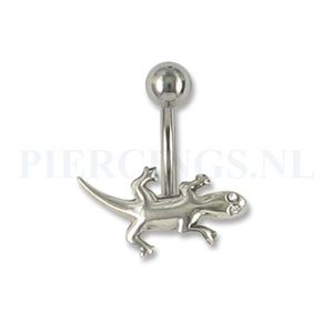 Navelpiercing sterling zilver salamander